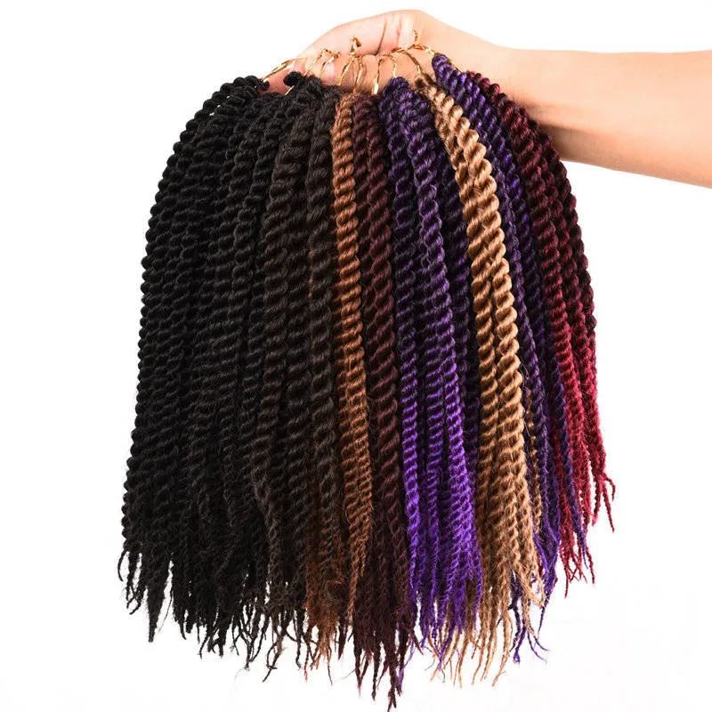 24 radici trecce all'uncinetto capelli senegalesi 10 pollici uncinetto twist treccia capelli per bambini intrecciare 8 colori 1 confezione