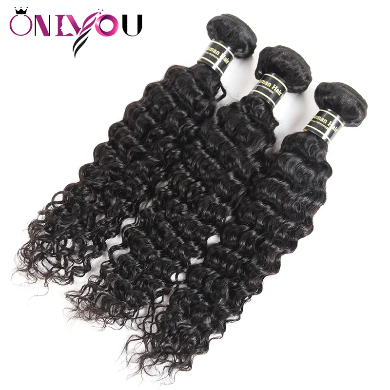 10A Péruvienne Droite Vierge Extensions de Tissage de Cheveux Humains Vague de Corps Profonde Crépus Bouclés Faisceaux de Cheveux 3 ou 4 Faisceaux par Naturel Bl2245017