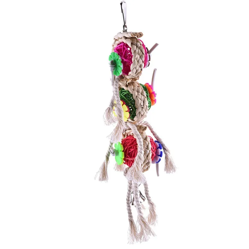 Papagaio Brinquedos Bola Pet Pet Mordidas Escalar Chew Toys Hanging Periquito Cockatiel Swing Parrot Gaiola Pássaro Brinquedos