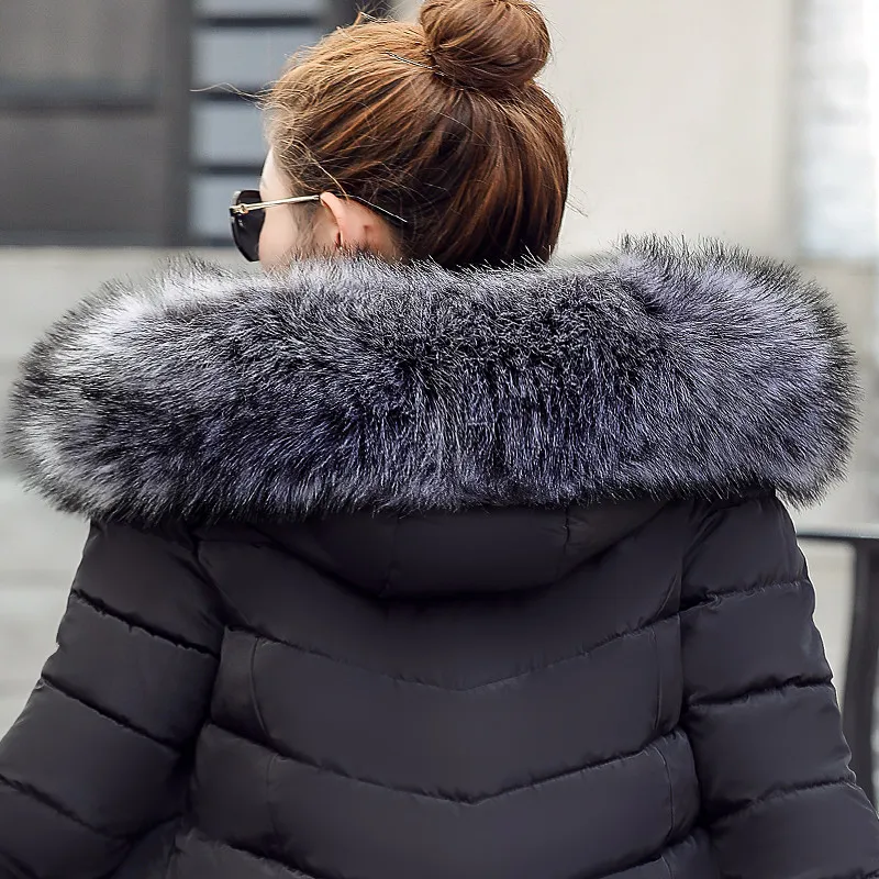 Wholesale Winter Jacket Women 2017 Fashion Thickening Warm Winter Down Jacket Women Parka Long Coat Slim Hooded CoatArtificial Fur 5 553 DHgate