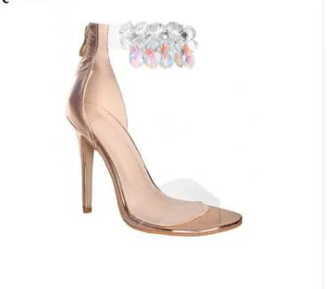 2018 rose or cuir nude talons hauts sandales