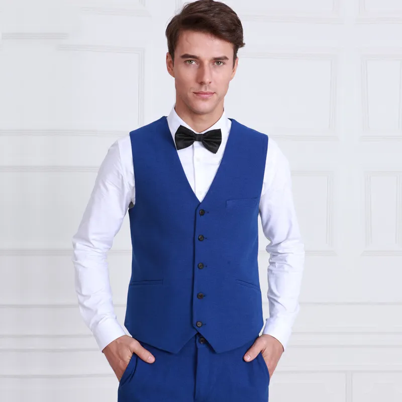 Män passar smal passform skräddarsydda kungliga blå tuxedo england stil bröllop bröllop prom party affärsman passar terno blazer masculino 3 stycken