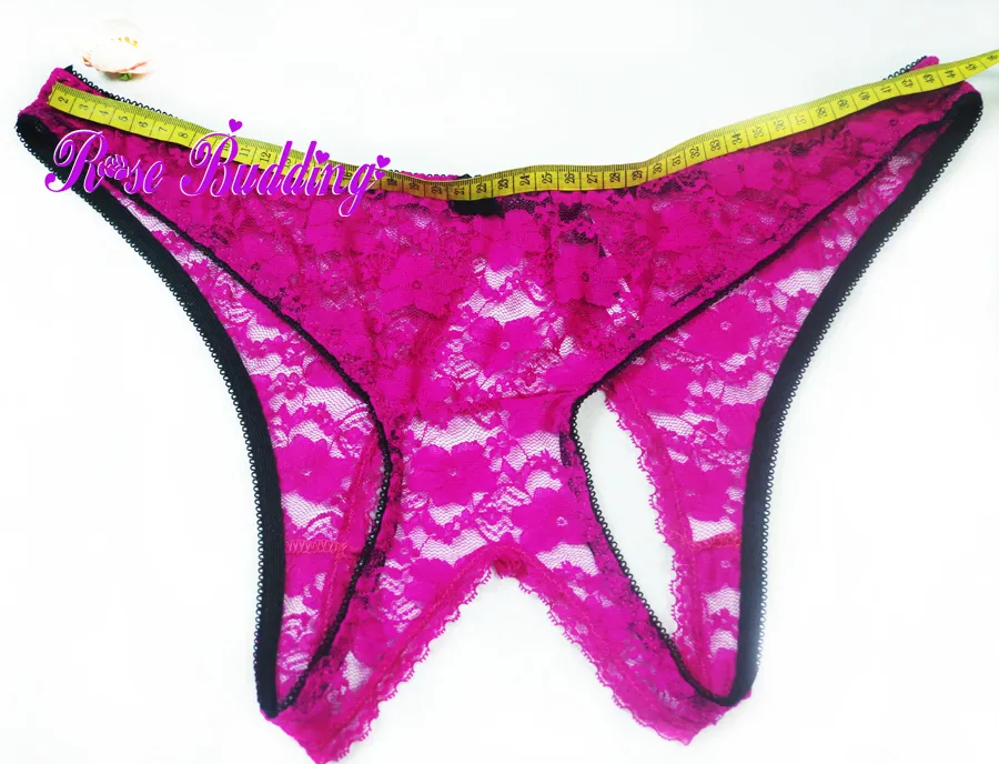 Plus Size Sexy Lace Panties: Open Back Crotchless G String Briefs 1X