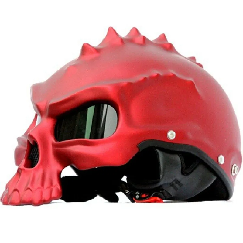 CG489 Skull Motorcycle Helmet Half Face Helmets Motorbike Capacetes Casco Retro Casque1750808