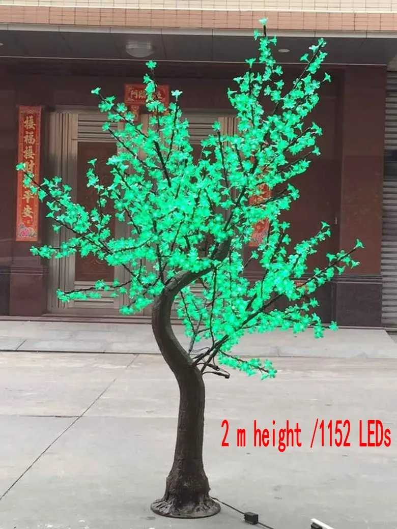 Simulation Tree pole LED Cherry Blossom Tree Light LED Bulbs 1.8m Height 110/220V Seven Colors for Option Rainproof Outdoor Usage