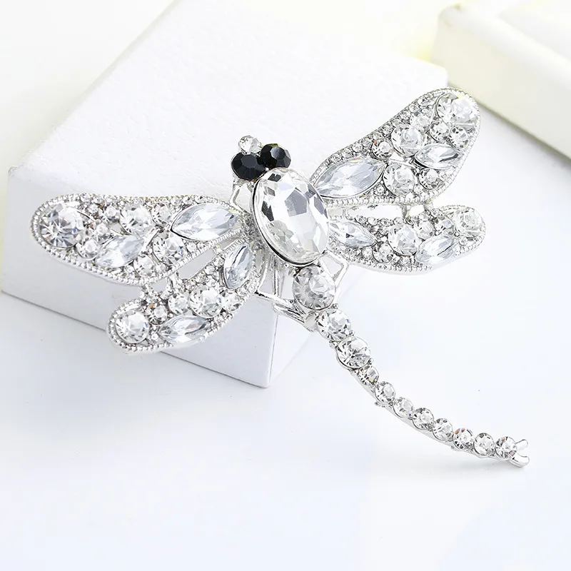 Nouvelle mode strass libellule broche broche accessoires de vêtement décoratifs broches animaux Vintage cristal écharpe bijoux noël 5284552