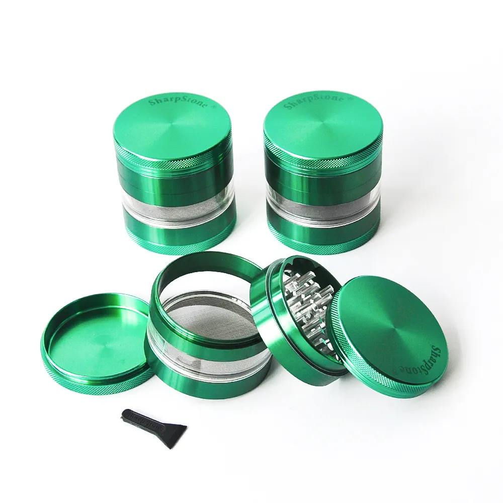 Colorful 4-Piece 2.5" Metal Herb Grinder - Large Magnetic Tobacco Crusher