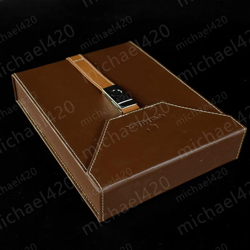 Cohiba Case Humidor Cigarfodral brunt läder cederträfodrad cigarrresa med luftfuktare cigarrtillbehör6942418