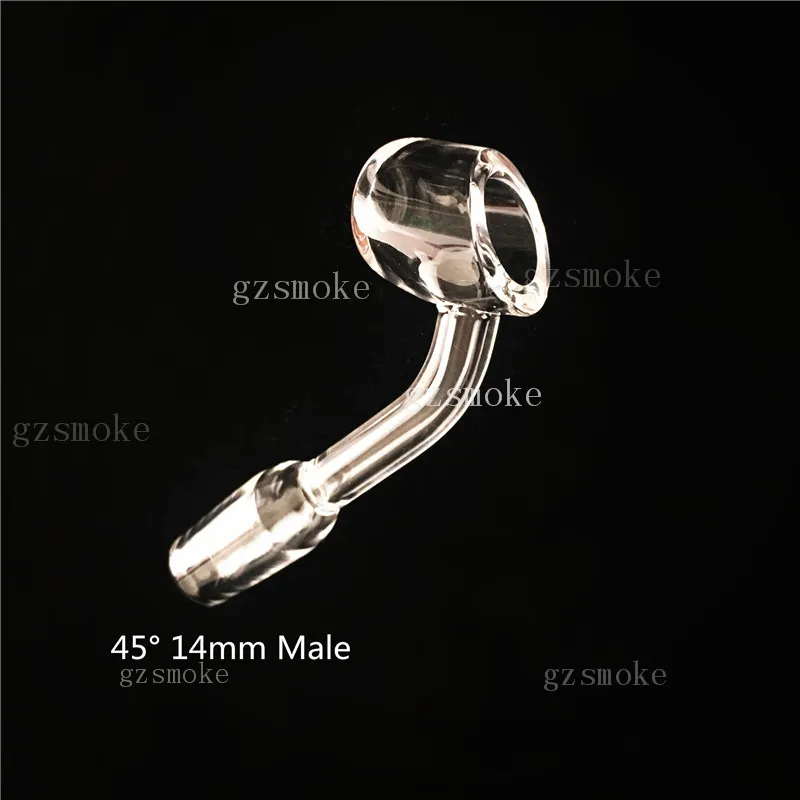 Quartz banger 4mm thick domeless 100% real crystal quartz nail for bong 90 degrees 18mm 14mm male female wax 45 degree smoking Accessories