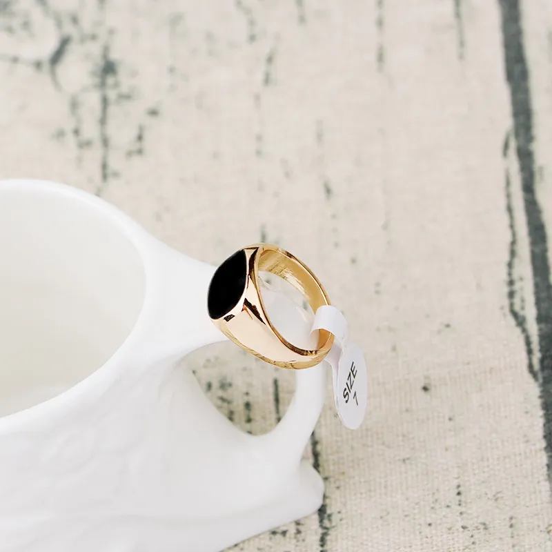 Mode Mannen Cluster Ringen Zwart Emaille Punk Zuid-Amerikaans Vrouwen Couples Ring Legering 18K Goud Verzilverd Maat 7-12 Sieraden Partij voor Vriendje Gift