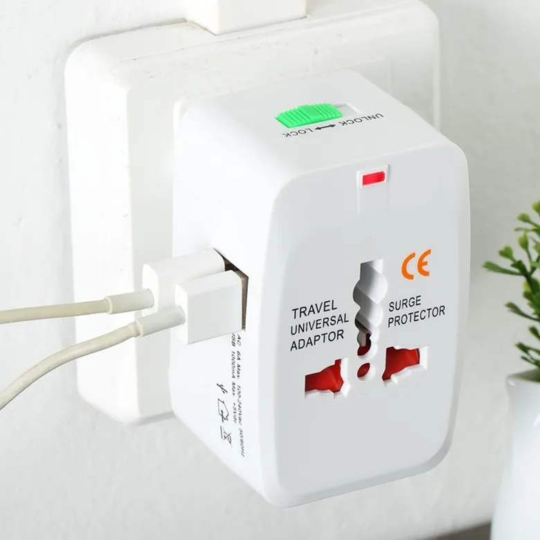 Portable Worldwide Power Plug Adapter Universal Converter All in One International Out of Country Travel Charger for Wall Input in USA, EU, UK, and AUS