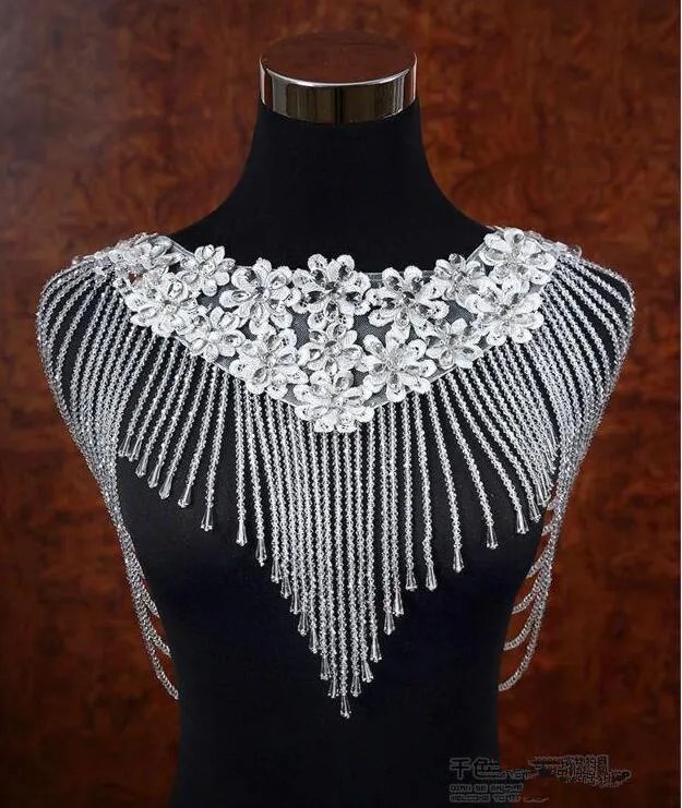 2019 Luxuriöse Bling Bling Kristall Strass Braut Wraps Spitze Applikationen Perlen Hochzeit Schal Jacke Bolero Jacke Für Hochzeit Zubehör