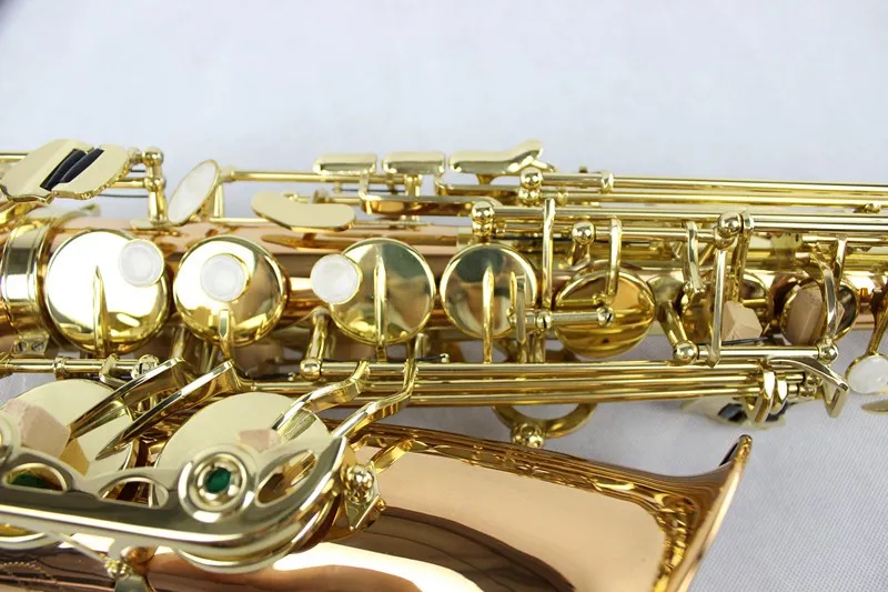 MARGEWATE Hoge Kwaliteit Alto Eb Phosphor Bronze Saxofoon Professionele Muziekinstrument Goud Lak Sax Pearl Button met Case