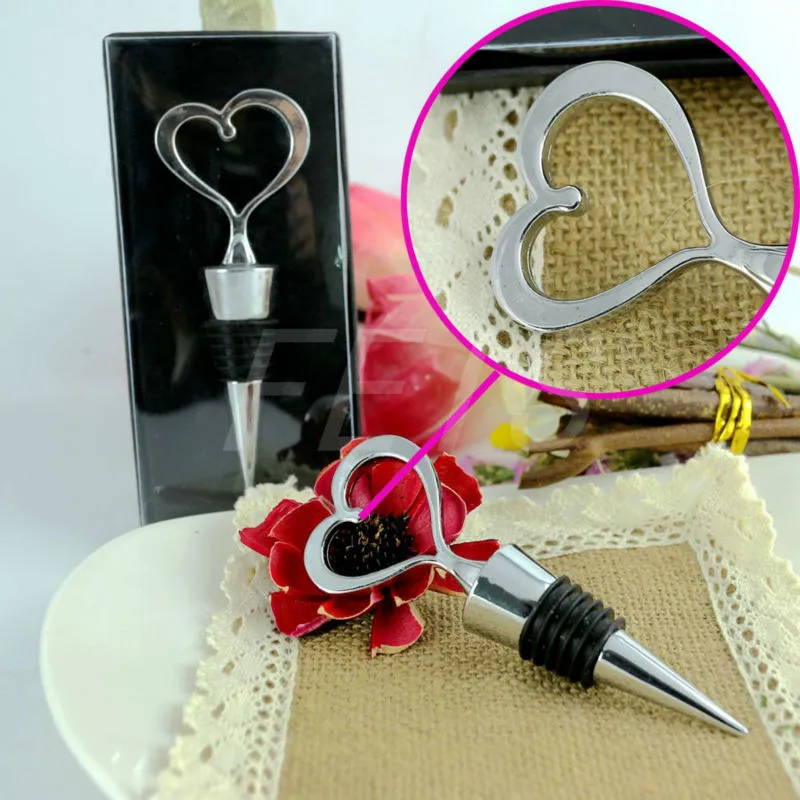 Hotsale FEIS wholesale the stainless heart bottle stoper wedding favor wedding gifts kitchen suppliers