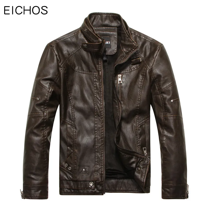 Wholesale EICHOS Mens Leather Jacket: Autumn Winter Faux Leather - Main Image