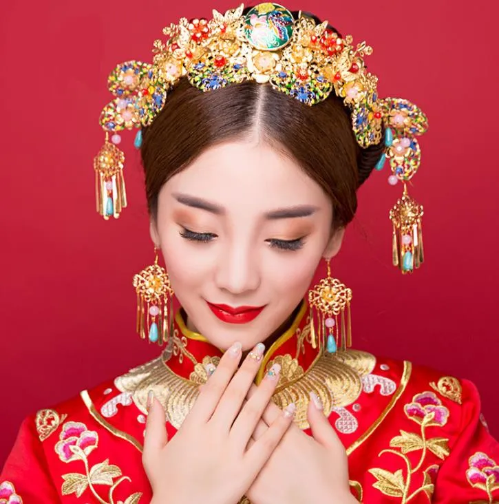 MERRYHAPY Cadre De Couronne De Cheveux Métallique Doré - Base Pour Coiffures Chinoises Traditionnelles