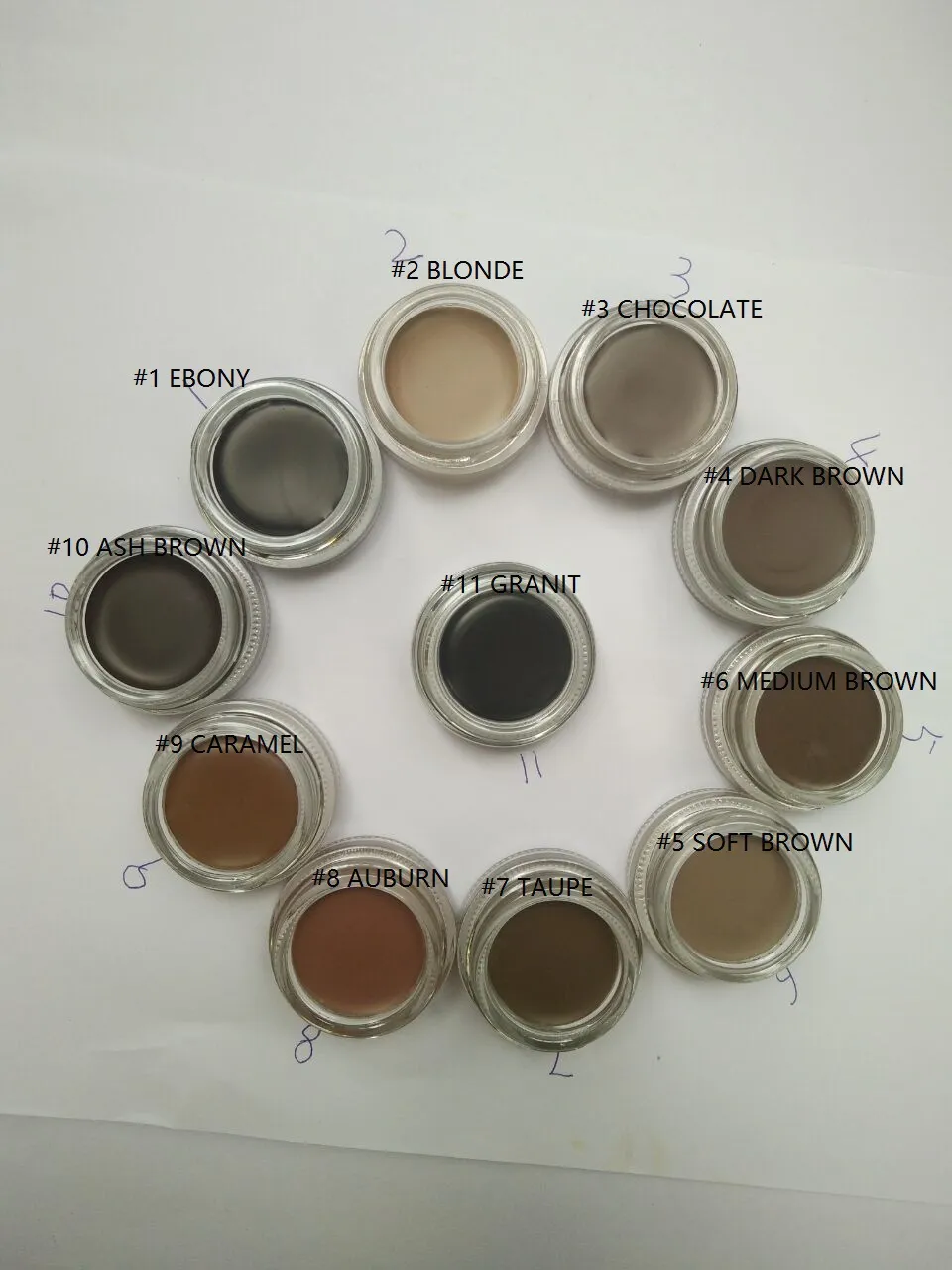 2018 Eyebrow Cream Pomade Medium Brown Vattentät Makeup Eyebrow 4G Blond Choklad Mörk Brown Ebony Auburn Medium Brown Talpe + Present