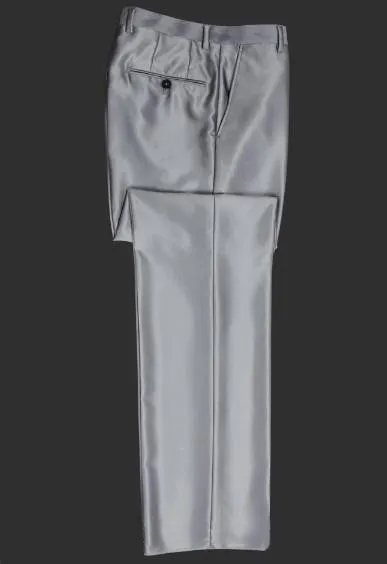 Best Popular One Button Silver Grey Groom Tuxedos Groomsmen Men Formal Suits Business Prom Suit CustomizeJacket+Pants+Tie NO;62