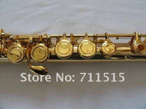 Students Children Professional 16 Holes Closed Plus The E Key Flute Gold Plated White Copper Body Flute Musical Instruments With Case