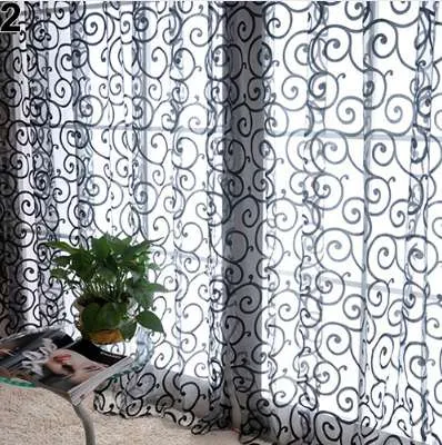 Romantische Blumenrebe Voile Tüll Tür Fenster Vorhang Tüll Stoffe Organza Sheer Panel Fenster Behandlung Drop Shipping