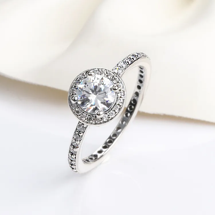 Anel romântico bonito com caixa original para pandora encantos jóias cz diamante 925 anéis de prata esterlina feminino presente de casamento anel de dedo