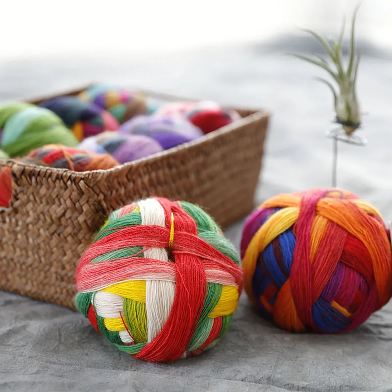 Fil tressé en laine de cachemire, 800M/boule, boule magique, fil de cachemire arc-en-ciel, bricolage, écharpe tricotée à la main, livraison gratuite