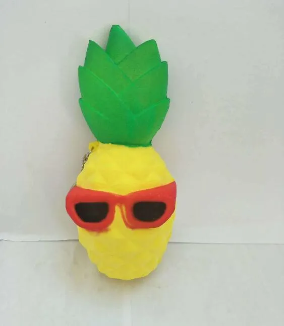 2017 Pineapple Squishy Sunglasses Jumbo Scented Simulation Squishies Decoration Kids Toy Glasses Squeeze Gift 14CM*8CM2271359