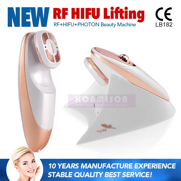 Mini máquina Hifu para uso doméstico Ultrasonido RF Máquina de rejuvenecimiento de la piel facial para eliminación de arrugas Lifting facial DHL Envío gratis