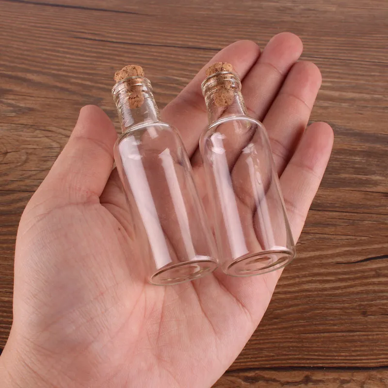 15ml taille 24 * 70 * 8mm Verre Transparent Souhaitant Bouteilles avec Bouchon En Liège Vide Épice Pots Flacons De Noël cadeau de mariage