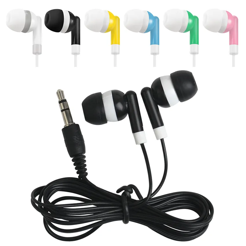 Écouteurs / casque / colorés New Inear 3.5mm Earbud Earpod pour téléphone MP3 Mp4 pour bus / train avion jetable à usage unique