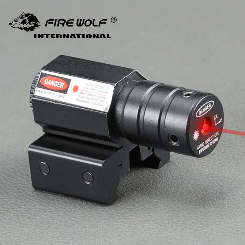 Fire Wolf 50-100 meter Range 635-655nm Röd Dot Laser Sikt för pistol Justera 11mm20mm Picatinny Rail Gratis frakt