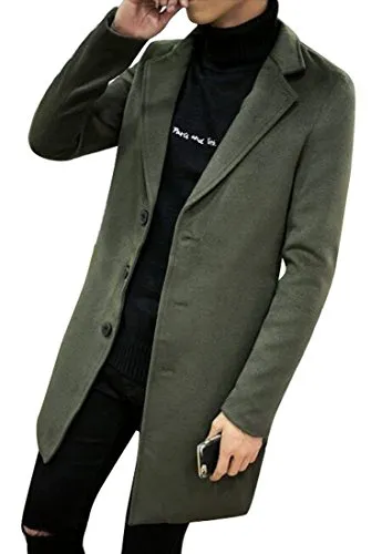 Mens slim fit deals wool peacoat