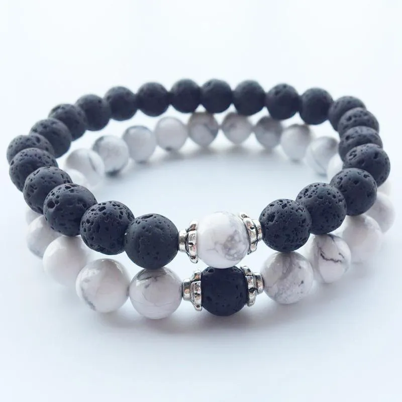 Nouvelle mode pierre naturelle forme ronde perles lave chakra guérison perles bracelets porte-bonheur bijoux amant cadeau livraison gratuite