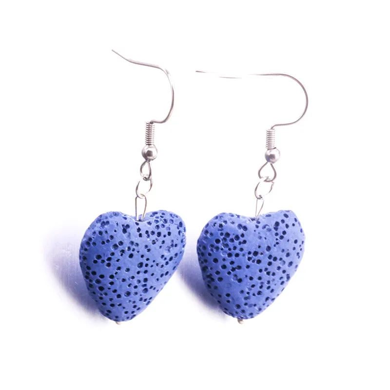 Mode Coeur Amour Pierre De Lave Boucle D'oreille Aromatherapy Huile Essentielle De Diffuseur De Parfum Dangle Boucles D'oreilles pour les femmes bijoux