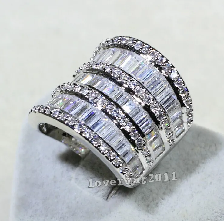 Choucong Luksusowe Kobiety Biżuteria Diament 925 Sterling Silver Engagement Wedding Band Ring dla kobiet Sz 5-11 Prezent