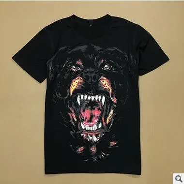 New Tide Brand Tshirt Couple Classic Evil Dog Head Printing T Shirt Round Neck Loose Short Sleeve T-shirt