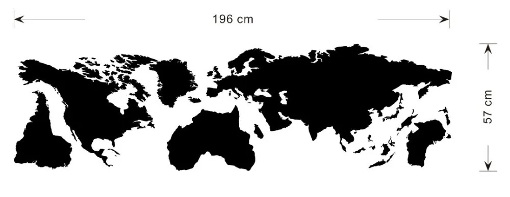 HUGE 200x90cm CCR1103 Big Global World Map Atlas Vinyl Wall Art Decal Sticker1138852