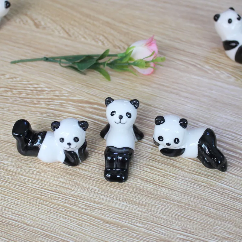 Bacchette in ceramica Panda Supporto stand Cucchiaio in porcellana Forchetta Coltello Resto Ristorante Tavolo Scrivania Decor Spedizione gratuita wen5962