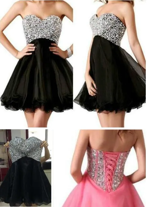 Cheap Homecoming Dresses Shinning Sequin Sweetheart A Line Short Organza Cocktail Party Gowns New Hot Sale cocktail dresses