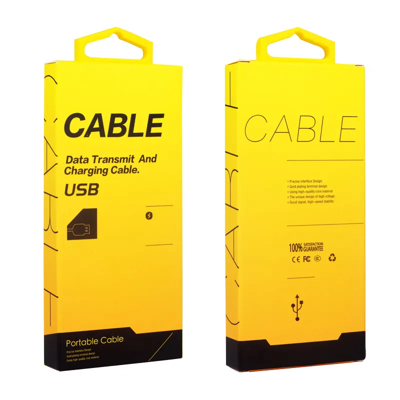 Universal empty cable packaging box micro usb charge cable box bag for samsung cable