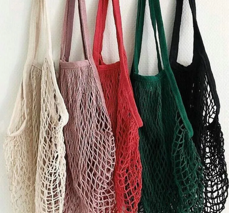 Portable and convenient net pocket shopping bag supermarket shopping bag export woven woven mesh bag