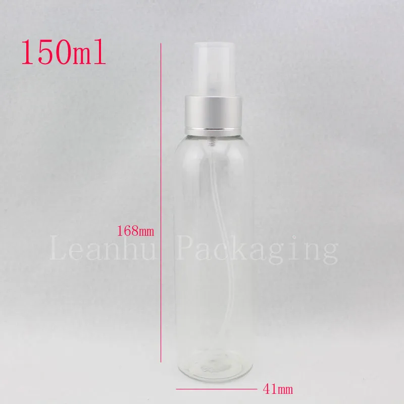 150ml x 40 transparent round spray bottle with pump , empty clear plastic bottle mist sprayer , refillable cosmetic packaging