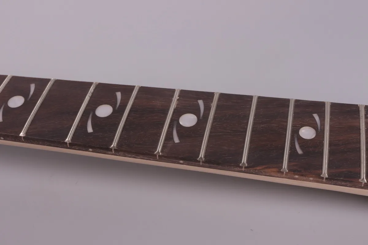 Yinfente Electric Guitar Neckの取り替え部品22 Fret 25.5インチメープルローズウッドフレットボードトラスロッドロッドボルトのjkヘッドストック黒いヘッド＃jk2-3