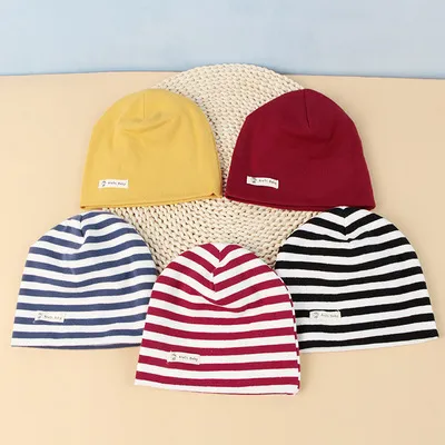 2017 Autumn and Winter Children's hat Boys Girls kids Beanies Baby's Cotton sheathing Wool Cap No Bleaching no Fluorescent Agent 24 Colors