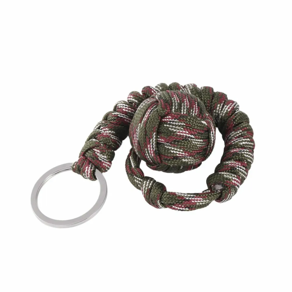 Boule d'acier extérieure Protection de sécurité portant la corde d'auto-défense lanière outil de survie porte-clés multifonctionnel porte-clés Bracelet9538780