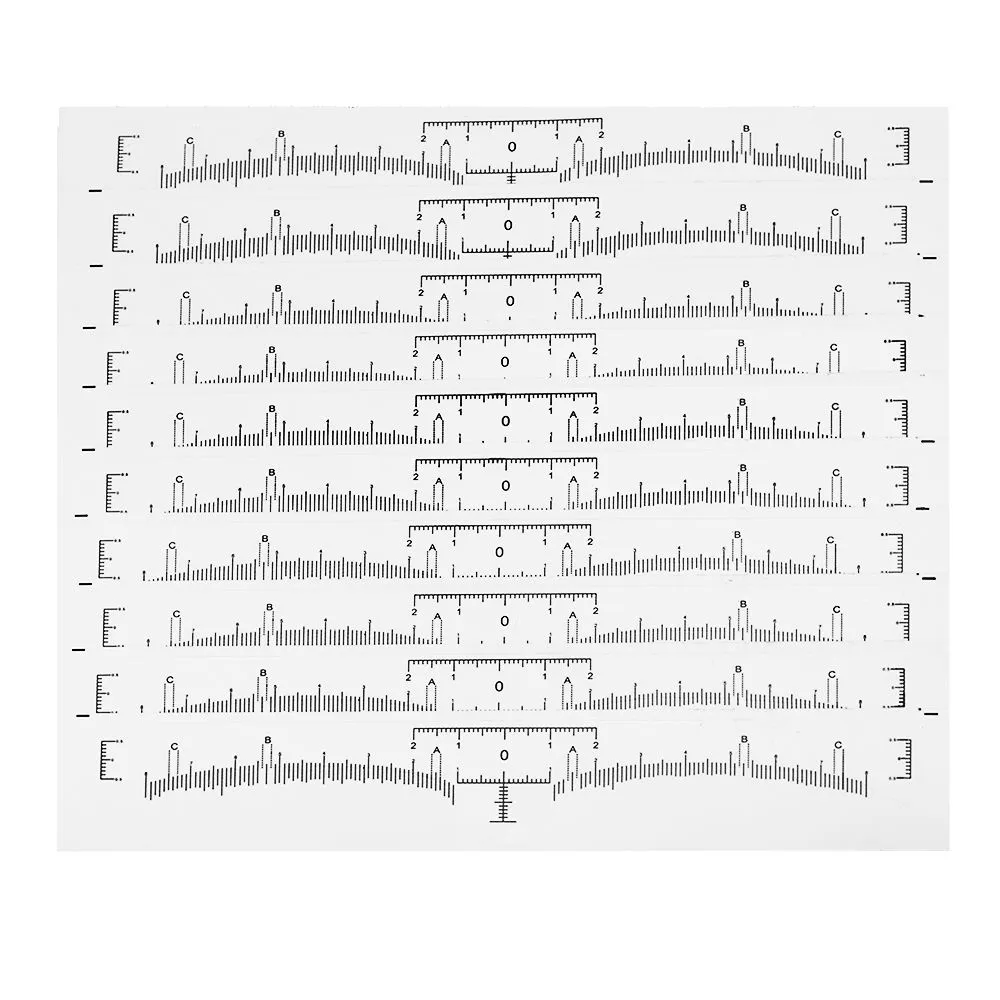 10 PÇS Régua Descartável Para Sobrancelhas Adesivo Semi Permanente Maquiagem Ferramenta Medidora De Sobrancelhas Régua Guia Para Sobrancelhas Microblading