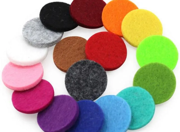 Mix Colors Aromatherapy Felt Cotton Pads Dia. 22.5mm Fit for 30mm Oil Diffuser Locket Vent Clip