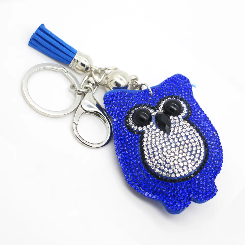 Nowy Charm Key Chain Moda Plecak Łańcuch Wisiorek Kreatywny Unisex PU Zwierząt Sowa Plus Tassel Brelok