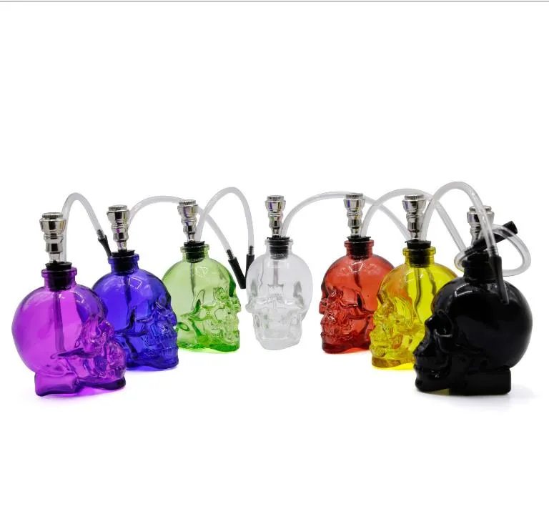 Nouveau Tuyau de bouteille en verre de crâne monochromatique en verre
