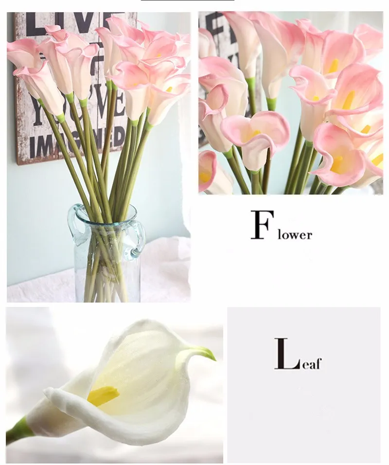 Artificial calla lily flower simulation real touch flowers hand bouquet flores wedding decoration fake flowers party supplies (8)